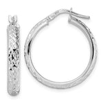 Afbeelding in Gallery-weergave laden, 14k White Gold 23mm x 4mm Diamond Cut Round Hoop Earrings
