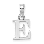 Load image into Gallery viewer, 14K White Gold Uppercase Initial Letter E Block Alphabet Pendant Charm
