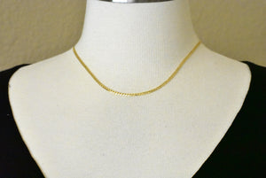 14k Yellow Gold 2.2mm Beveled Curb Link Bracelet Anklet Necklace Pendant Chain