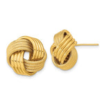 Cargar imagen en el visor de la galería, 14k Yellow Gold 15mm Classic Love Knot Stud Post Earrings
