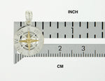 Kép betöltése a galériamegjelenítőbe: Sterling Silver and 14k Yellow Gold Nautical Compass Medallion Small Pendant Charm
