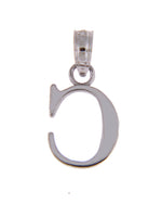 Load image into Gallery viewer, 14K White Gold Uppercase Initial Letter C Block Alphabet Pendant Charm
