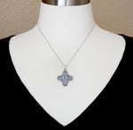Carregar imagem no visualizador da galeria, Sterling Silver Cruciform Cross Four Way Medal Antique Style Pendant Charm
