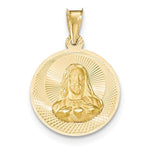 Cargar imagen en el visor de la galería, 14k Yellow Gold Sacred Heart of Jesus Round Pendant Charm
