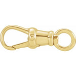 Φόρτωση εικόνας στο εργαλείο προβολής Συλλογής, 14K Yellow White Gold Fancy Swivel Lobster Push Clasp with Ring for Pendant Charm Chain Hanger Connector Enhancer
