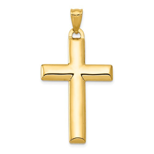 14k Yellow Gold with Rhodium Two Tone Reversible Cross Pendant Charm