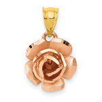 画像をギャラリービューアに読み込む, 14k Gold Two Tone Small Rose Flower Pendant Charm
