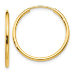 Load image into Gallery viewer, 14K Yellow Gold 20mm x 1.5mm Endless Round Hoop Earrings
