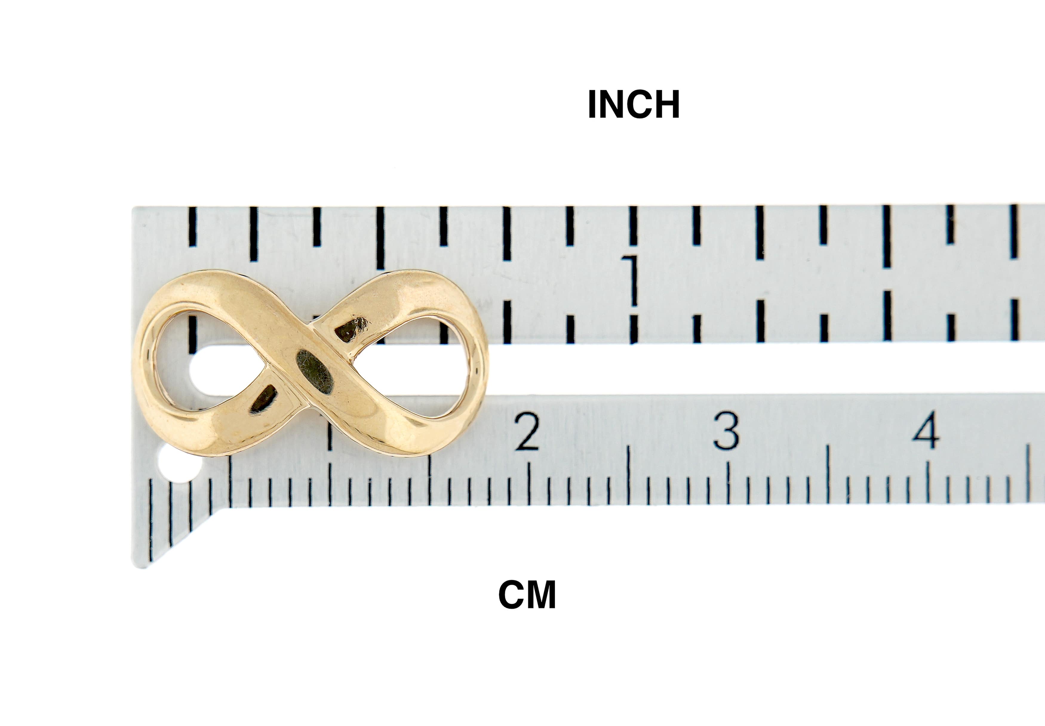 14k Yellow Gold Infinity Symbol Chain Slide Small Pendant Charm