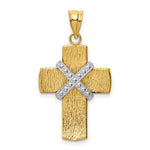 Load image into Gallery viewer, 14k Gold Two Tone Cross Pendant Charm
