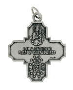 Carregar imagem no visualizador da galeria, Sterling Silver Cruciform Cross Four Way Medal Antique Style Pendant Charm
