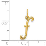 Load image into Gallery viewer, 10K Yellow Gold Lowercase Initial Letter F Script Cursive Alphabet Pendant Charm
