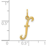 Φόρτωση εικόνας στο εργαλείο προβολής Συλλογής, 14K Yellow Gold Lowercase Initial Letter F Script Cursive Alphabet Pendant Charm
