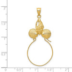 Load image into Gallery viewer, 14K Yellow Gold Seashells Clam Shell Charm Holder Pendant
