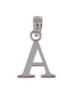 Load image into Gallery viewer, 14K White Gold Uppercase Initial Letter A Block Alphabet Pendant Charm
