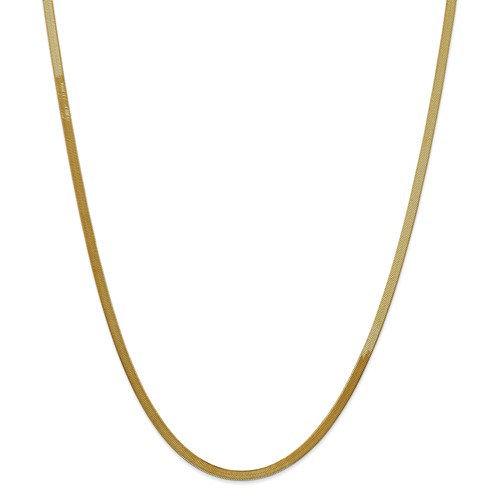 14K Yellow Gold Silky Herringbone Bracelet Anklet Choker Necklace Pendant Chain 3mm