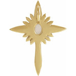 Lataa kuva Galleria-katseluun, Platinum 14k Yellow Rose White Gold Genuine Opal Diamond Nativity Cross Pendant Charm Necklace

