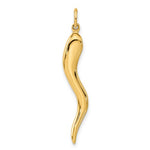 Indlæs billede til gallerivisning 10k Yellow Gold Lucky Italian Horn 3D Pendant Charm
