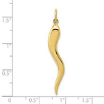 이미지를 갤러리 뷰어에 로드 , 10k Yellow Gold Lucky Italian Horn 3D Pendant Charm
