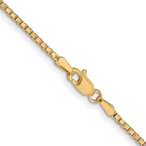 10k Yellow Gold 1.5mm Box Bracelet Anklet Choker Necklace Pendant Chain Lobster Clasp