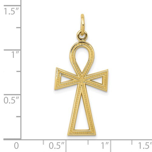 10k Yellow Gold Ankh Cross Pendant Charm