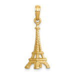 Indlæs billede til gallerivisning 10k Yellow Gold Paris Eiffel Tower 3D Pendant Charm
