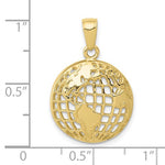 Lataa kuva Galleria-katseluun, 10k Yellow Gold World Globe Pendant Charm
