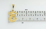Załaduj obraz do przeglądarki galerii, 10K Yellow Gold Initial Letter E Cursive Script Alphabet Filigree Pendant Charm
