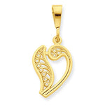 Load image into Gallery viewer, 10K Yellow Gold Initial Letter V Cursive Script Alphabet Filigree Pendant Charm
