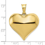 將圖片載入圖庫檢視器 10k Yellow Gold Puffy Heart 3D Large Pendant Charm
