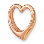 Carregar imagem no visualizador da galeria, 10k Rose Gold Floating Heart Chain Slide Pendant Charm
