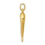 Cargar imagen en el visor de la galería, 10k Yellow Gold Good Luck Italian Horn 3D Pendant Charm
