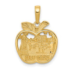 Indlæs billede til gallerivisning 10k Yellow Gold New York Skyline Apple Pendant Charm
