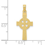 Carregar imagem no visualizador da galeria, 10k Yellow Gold Celtic Cross God Is Love Reversible Pendant Charm
