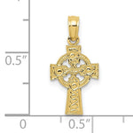 Carica l&#39;immagine nel visualizzatore di Gallery, 10k Yellow Gold Celtic Cross Eternity Circle Pendant Charm
