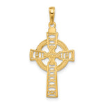 Lataa kuva Galleria-katseluun, 10k Yellow Gold Celtic Cross Eternity Circle Pendant Charm
