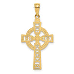 Indlæs billede til gallerivisning 10k Yellow Gold Celtic Cross Eternity Circle Pendant Charm
