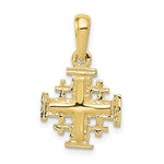 Cargar imagen en el visor de la galería, 10k Yellow Gold Jerusalem Cross Small Pendant Charm
