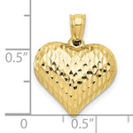 Carregar imagem no visualizador da galeria, 10k Yellow Gold Puffy Heart 3D Textured Pendant Charm
