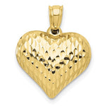 Load image into Gallery viewer, 10k Yellow Gold Puffy Heart 3D Textured Pendant Charm
