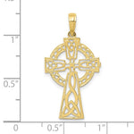 Kép betöltése a galériamegjelenítőbe: 10k Yellow Gold Celtic Knot Cross Pendant Charm
