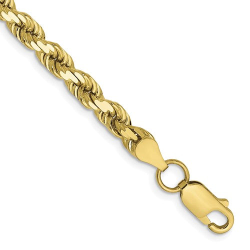 10k Yellow Gold 4.5mm Diamond Cut Rope Bracelet Anklet Choker Necklace Pendant Chain