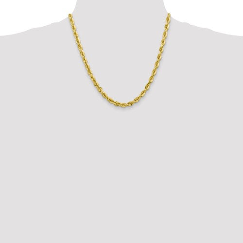 10k Yellow Gold 5.5mm Diamond Cut Rope Bracelet Anklet Choker Necklace Pendant Chain