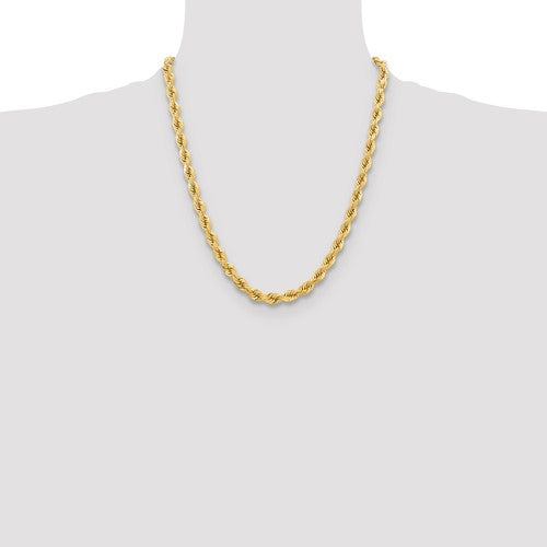 10k Yellow Gold 6.5mm Diamond Cut Rope Bracelet Anklet Choker Necklace Pendant Chain