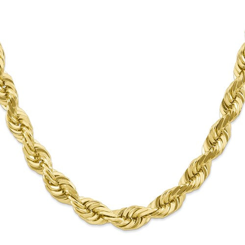 10k Yellow Gold 10mm Diamond Cut Rope Bracelet Anklet Choker Necklace Pendant Chain