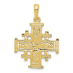 Afbeelding in Gallery-weergave laden, 10k Yellow Gold Jerusalem Cross Pendant Charm
