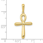 Cargar imagen en el visor de la galería, 10k Yellow Gold Ankh Cross Pendant Charm
