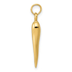 Załaduj obraz do przeglądarki galerii, 10k Yellow Gold Good Luck Italian Horn 3D Pendant Charm
