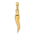 將圖片載入圖庫檢視器 10k Yellow Gold Good Luck Italian Horn 3D Pendant Charm
