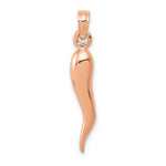 Charger l&#39;image dans la galerie, 10k Rose Gold Good Luck Italian Horn 3D Pendant Charm
